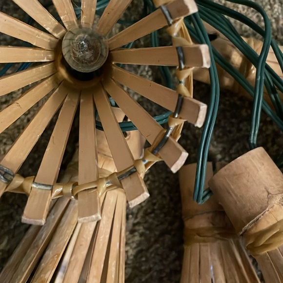 Vintage MCM Tiki Rattan Bamboo String Lights - Picture 5 of 5